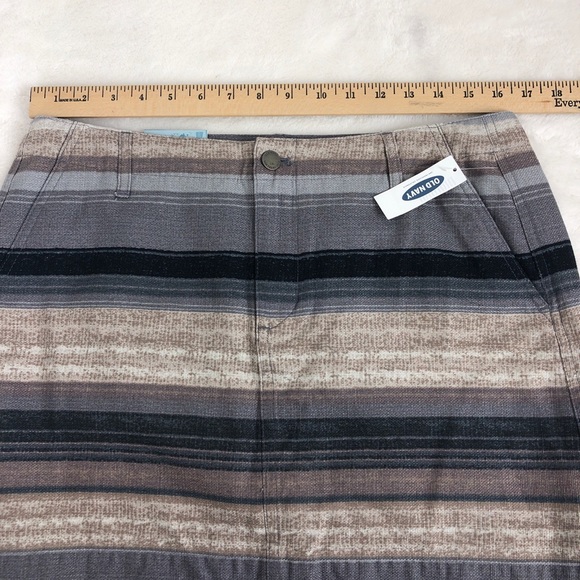Old Navy Basketweave Neutral Stripe Skirt NWT Sz 8 - Picture 6 of 8
